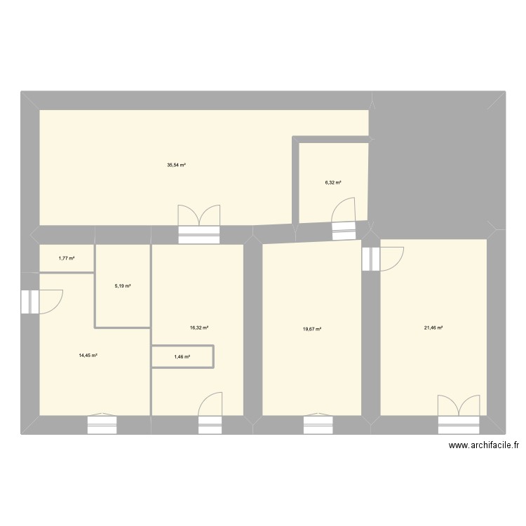 vouhé rdc. Plan de 10 pièces et 136 m2