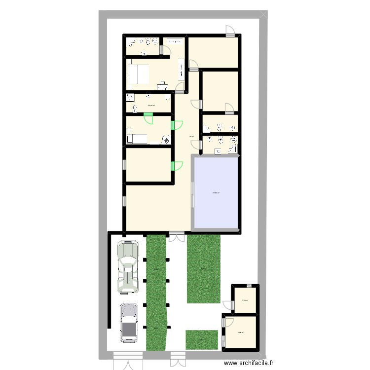 Esquisse 1 2025. Plan de 5 pièces et 186 m2