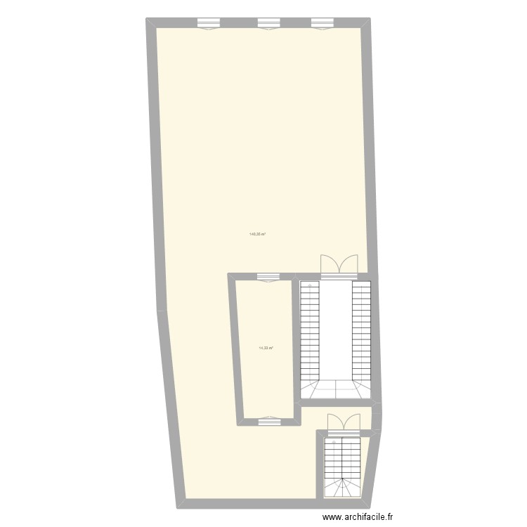 plstG. Plan de 2 pièces et 155 m2