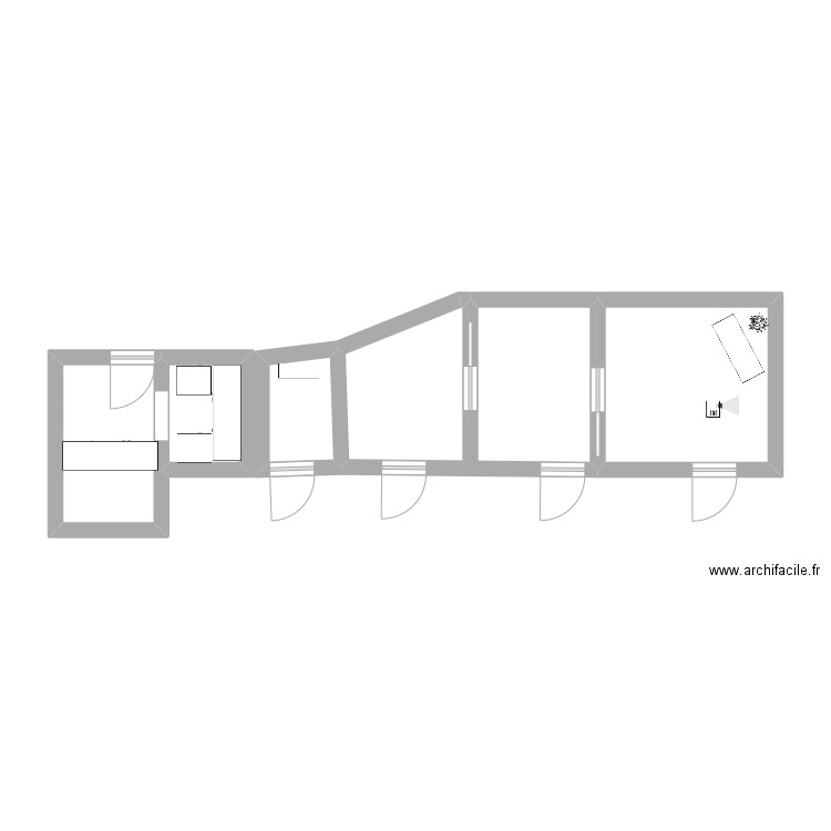 plan pour colloque des enseignants. Plan de 5 pièces et 28 m2