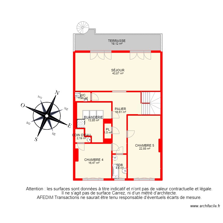 BI 22577 - . Plan de 39 pièces et 415 m2