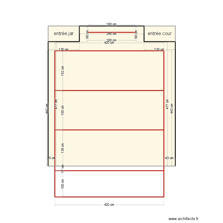 dimensions. Plan de 8 pièces et 31 m2