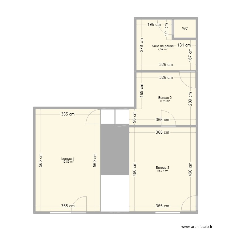 local nueil les aubiers 2. Plan de 5 pièces et 55 m2