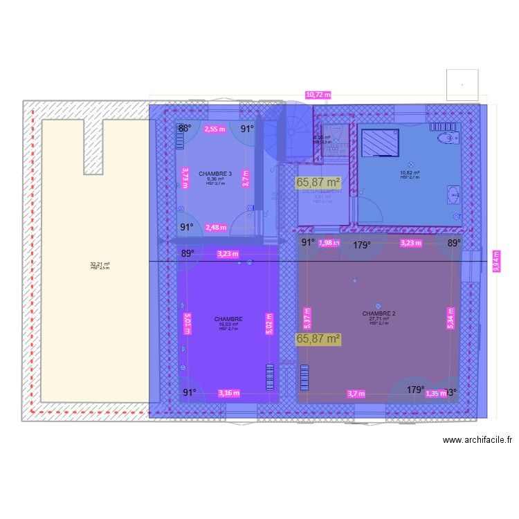 MAISON . Plan de 13 pièces et 197 m2