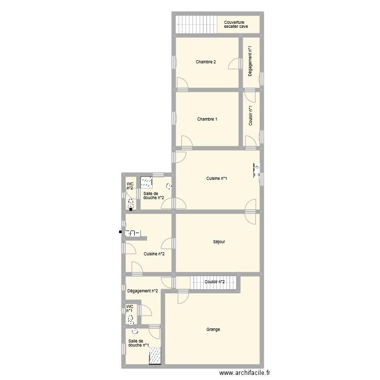 BRIMBAL Maison RDC . Plan de 15 pièces et 192 m2