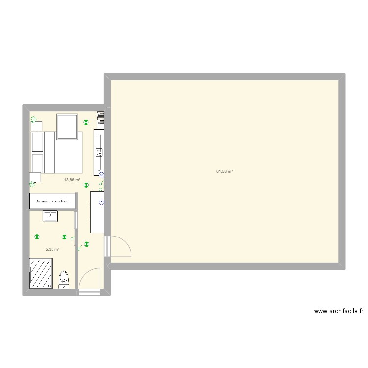 chambre dami 1 Plan 2024 . Plan de 3 pièces et 81 m2