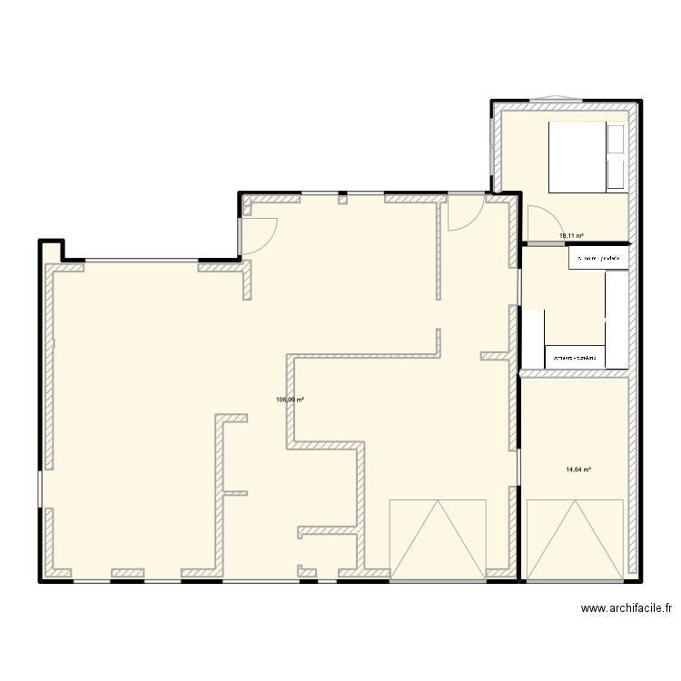 del bore 2. Plan de 3 pièces et 139 m2