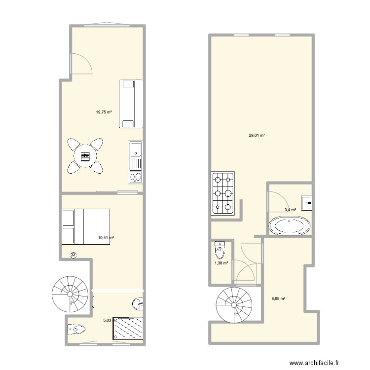 STUDIO DOUAI. Plan de 7 pièces et 78 m2