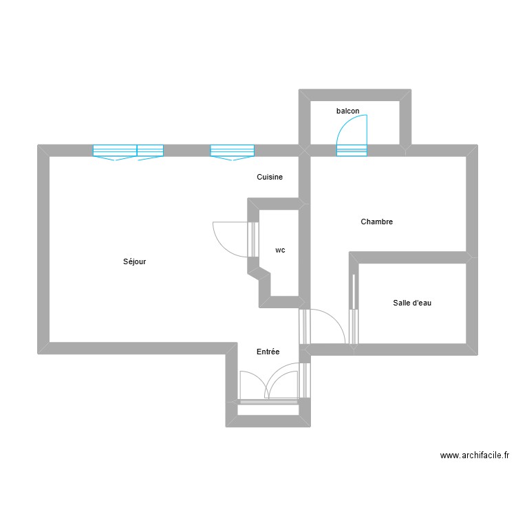 appartement romagny. Plan de 5 pièces et 42 m2