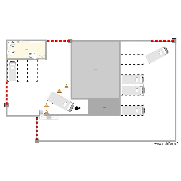 déchèterie. Plan de 3 pièces et 191 m2