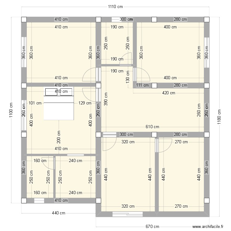 1er_etage. Plan de 9 pièces et 105 m2