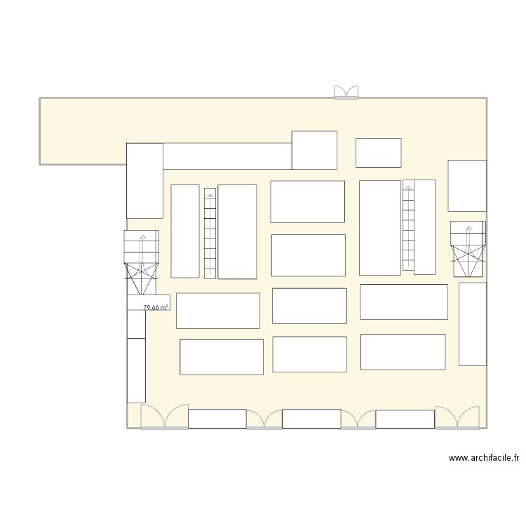 plan de masse. Plan de 1 pièce et 80 m2