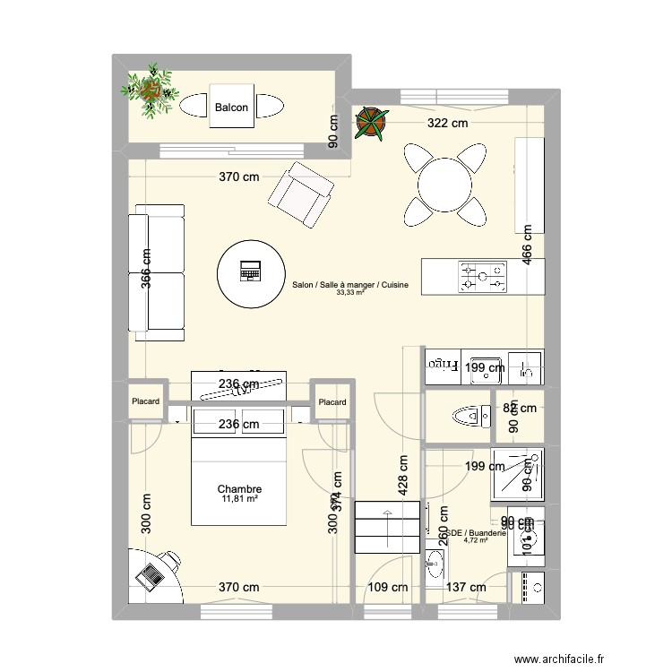 R. Guillet V2. Plan de 9 pièces et 57 m2