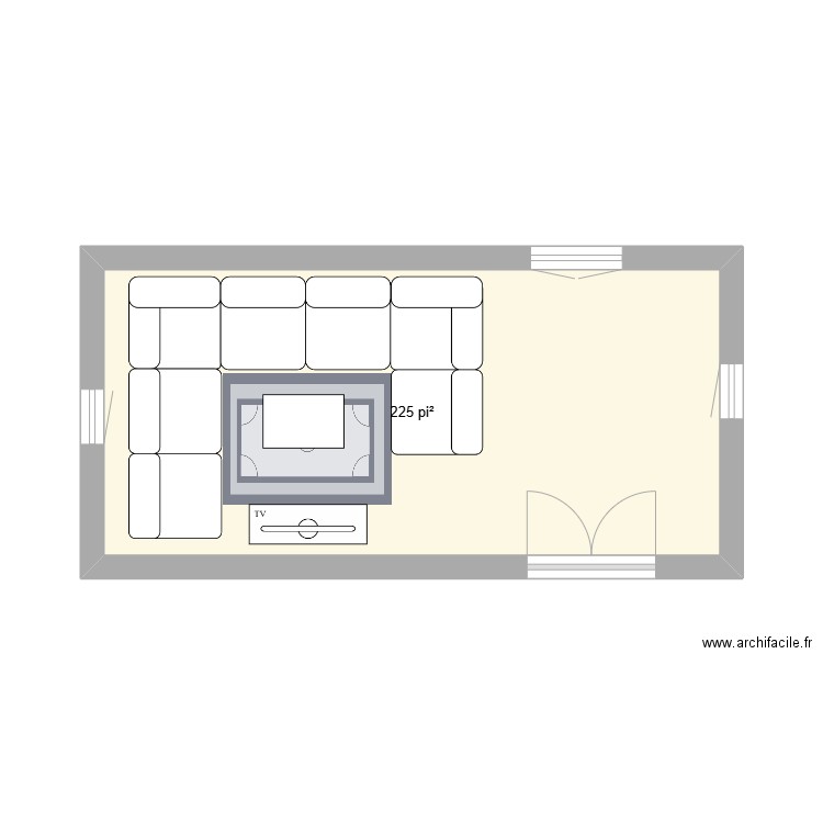 salon . Plan de 1 pièce et 21 m2