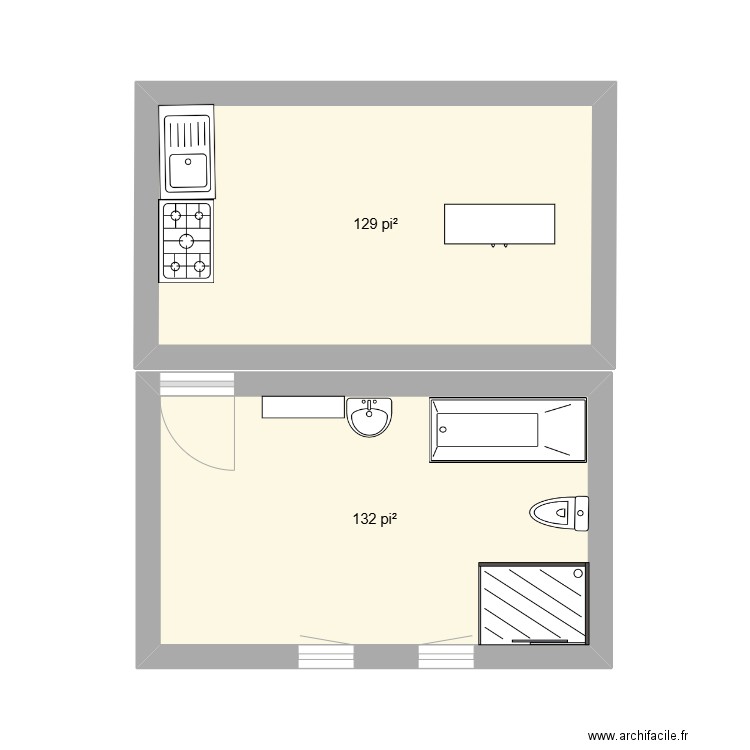 projet math plan de maison. Plan de 2 pièces et 24 m2