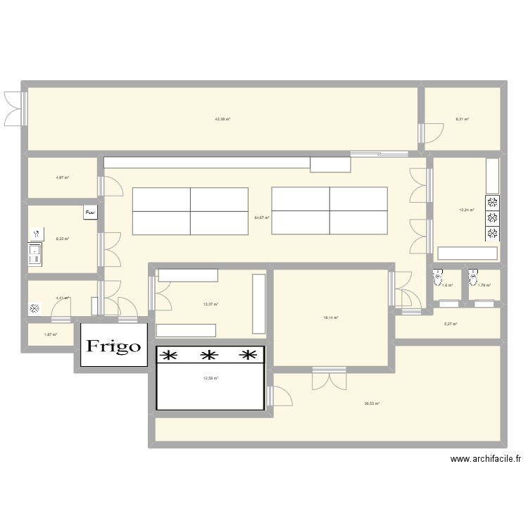 plan fink. Plan de 16 pièces et 242 m2