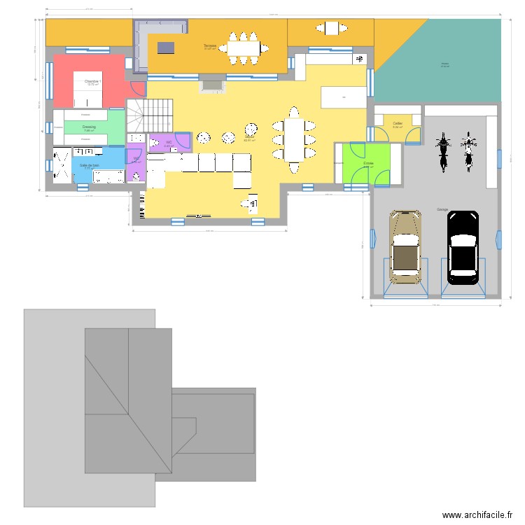 Projet maison à construire v3. Plan de 21 pièces et 318 m2