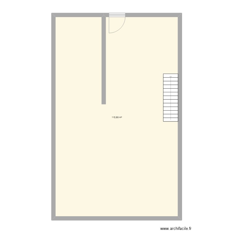 local. Plan de 1 pièce et 111 m2