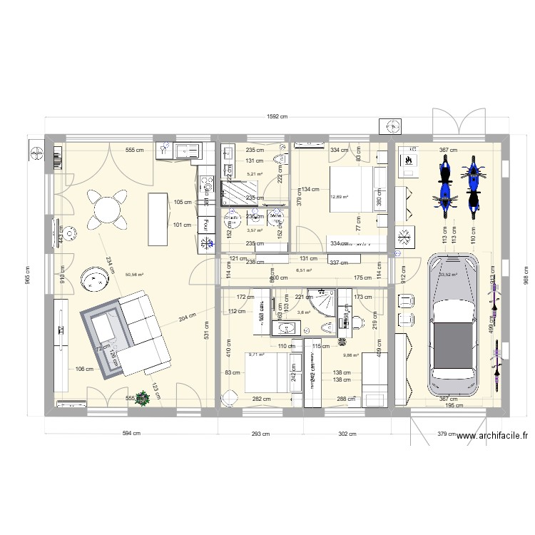 VSM RENO C avec garage. Plan de 9 pièces et 135 m2