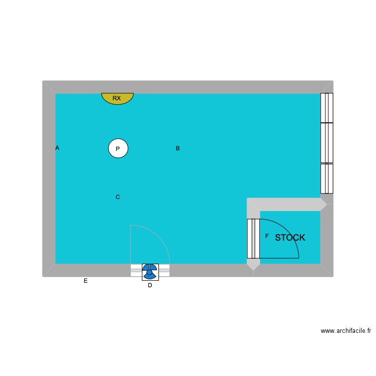 cabinet 3. Plan de 2 pièces et 18 m2