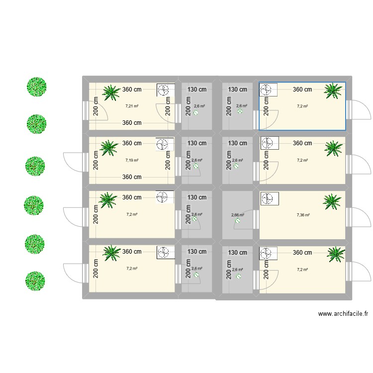 plan integral 2EME CHOIX. Plan de 16 pièces et 79 m2