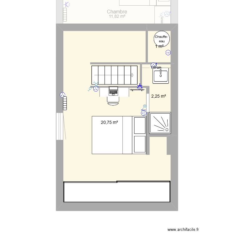 Ch Martel 112. Plan de 15 pièces et 119 m2