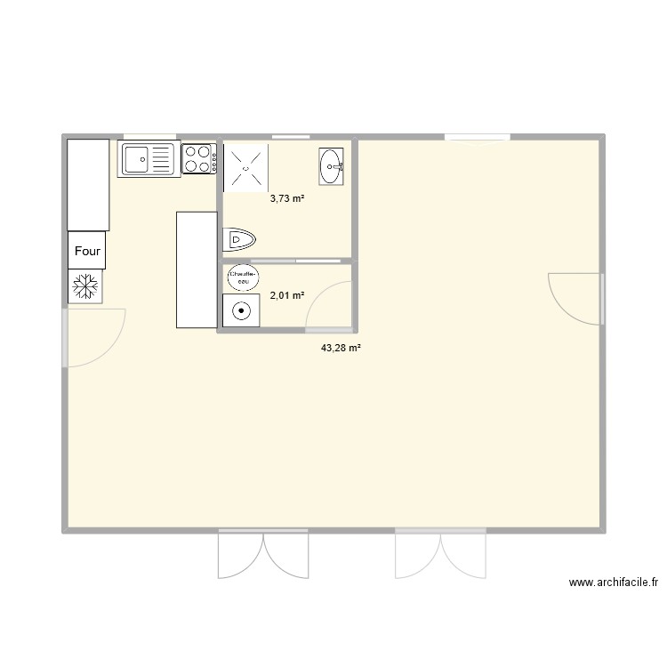 ma amenagement 4. Plan de 3 pièces et 49 m2