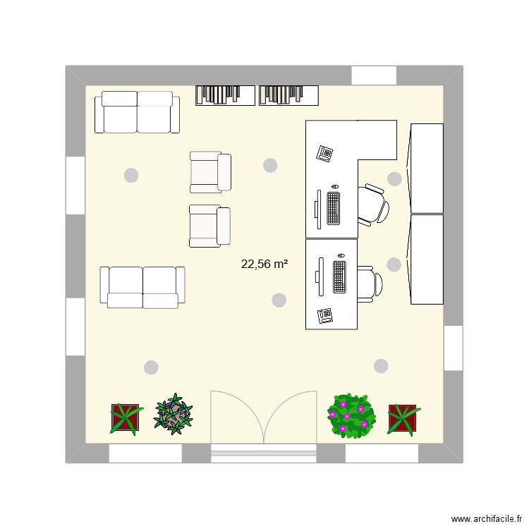 accueuil ehpad. Plan de 1 pièce et 23 m2