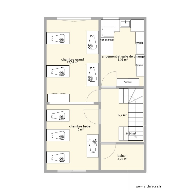 mam 2. Plan de 10 pièces et 83 m2