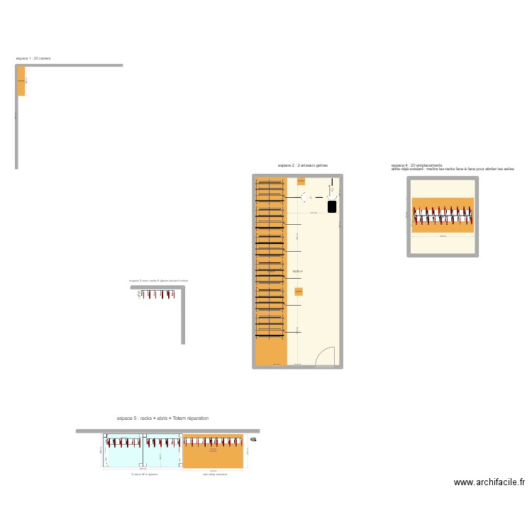 APHP Créteil. Plan de 2 pièces et 83 m2