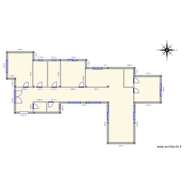 montagne. Plan de 4 pièces et 175 m2