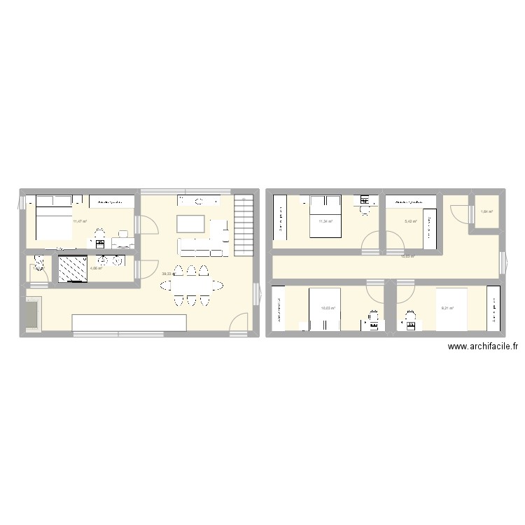 idée. Plan de 10 pièces et 109 m2