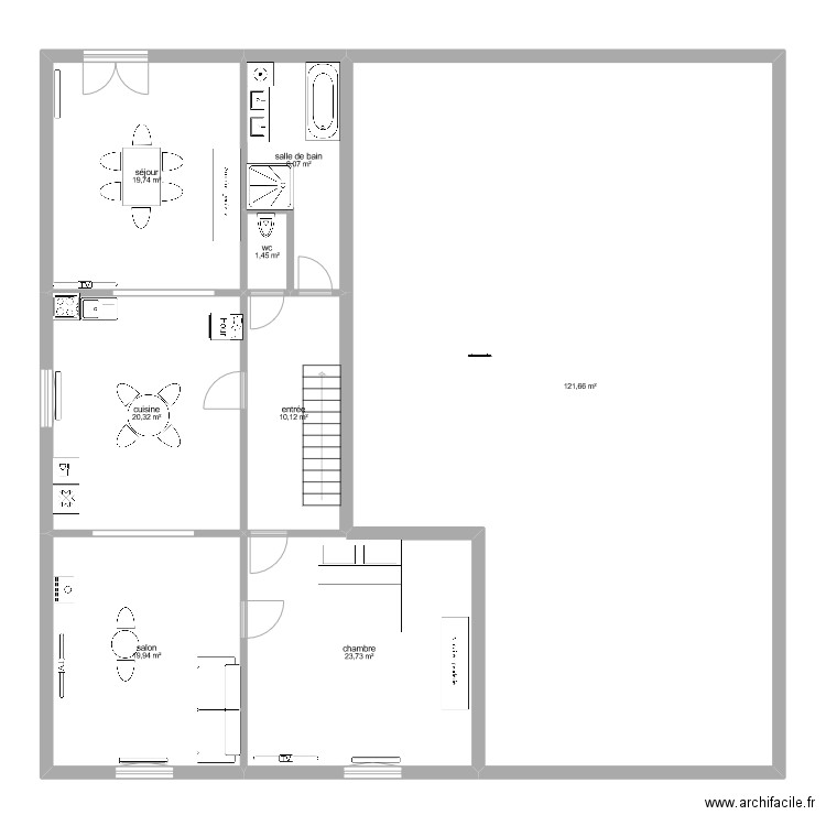 Marion1er etage0. Plan de 8 pièces et 225 m2