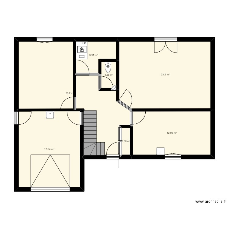 Plan pour Lana. Plan de 7 pièces et 86 m2