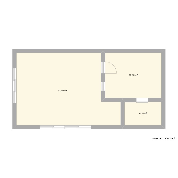 maison kev. Plan de 3 pièces et 48 m2