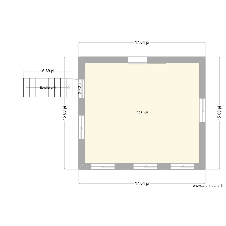 Verriere. Plan de 1 pièce et 21 m2