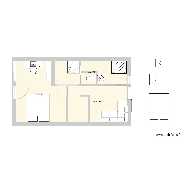 Marina Cap. Plan de 2 pièces et 33 m2