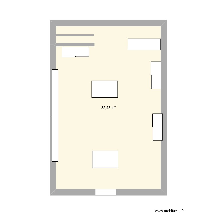 drcvc. Plan de 1 pièce et 33 m2