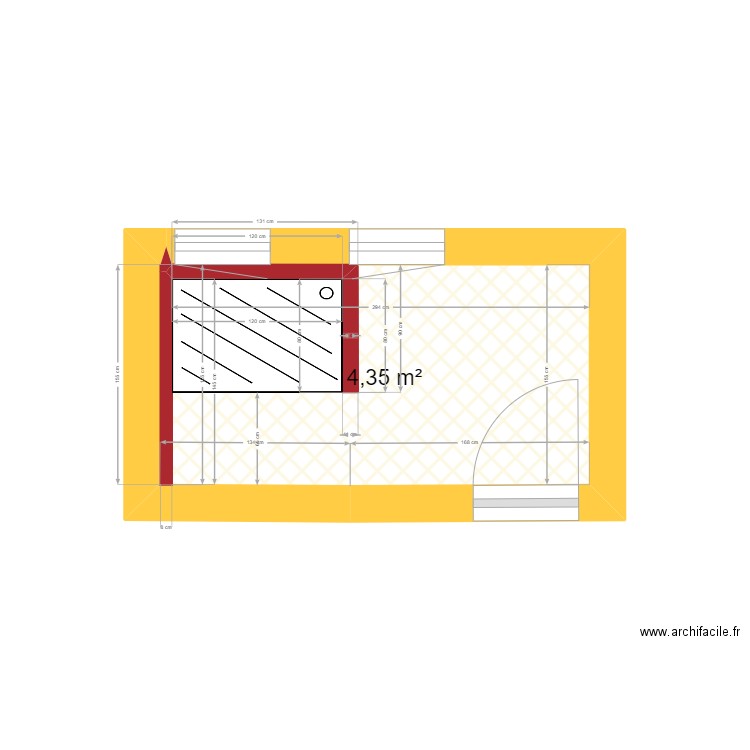 salle de bain. Plan de 1 pièce et 4 m2