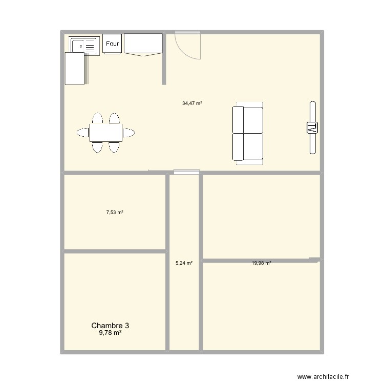 Allauch lot 3. Plan de 5 pièces et 77 m2