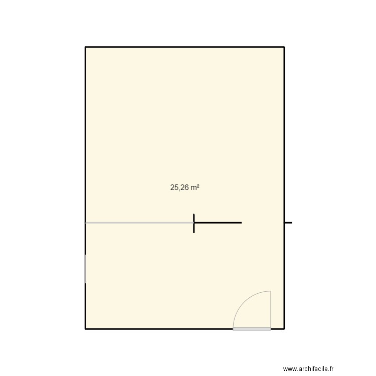 salon/salle à mange . Plan de 1 pièce et 25 m2