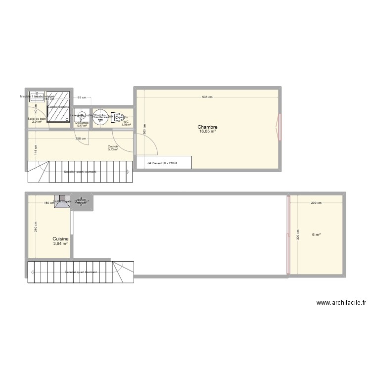 Pra Loup. Plan de 8 pièces et 36 m2