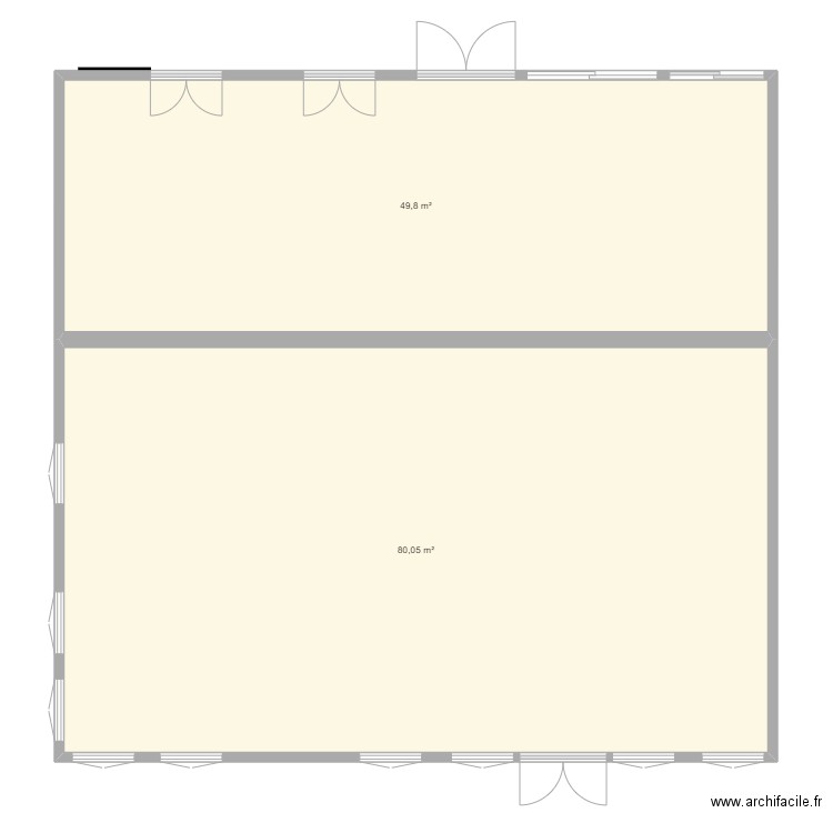 maison FACADE. Plan de 2 pièces et 130 m2