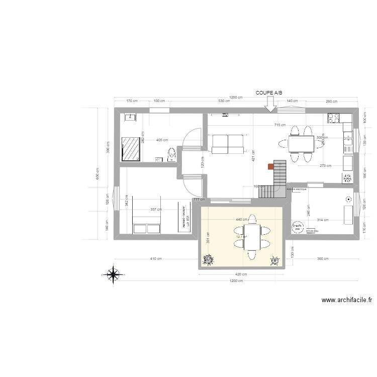 maison MEUSSIA.V2.. Plan de 3 pièces et 75 m2