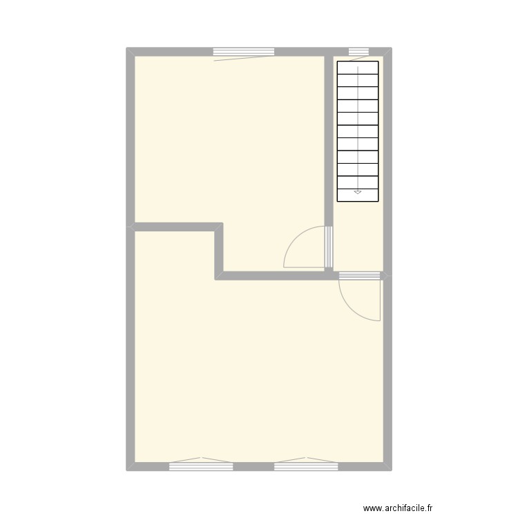 Bellegemstraat 183 bovenverdieping. Plan de 2 pièces et 37 m2