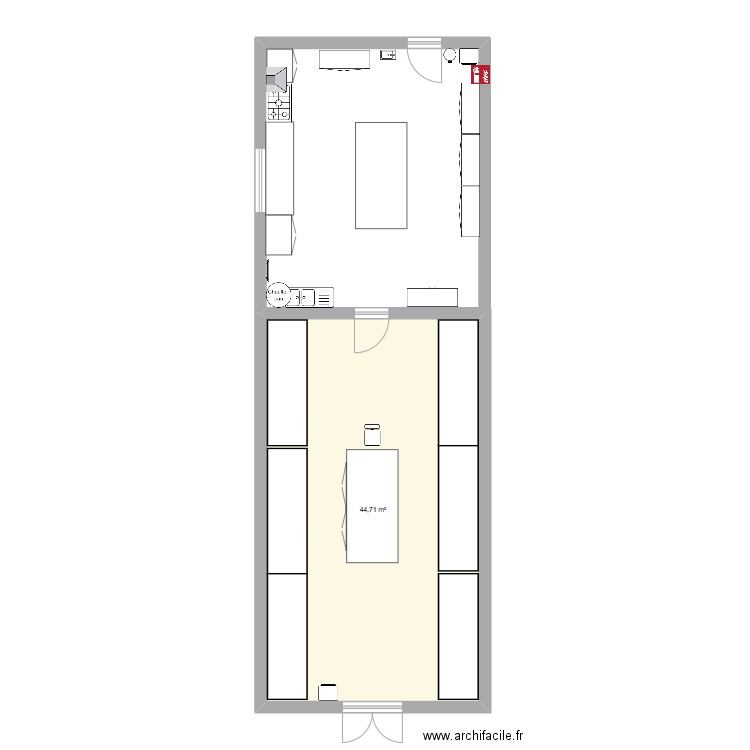 Labo + Stockage. Plan de 1 pièce et 45 m2