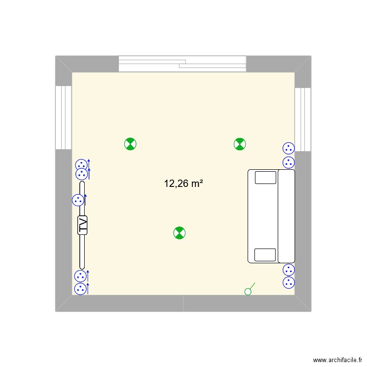 Plan Electrique Extension . Plan de 1 pièce et 12 m2