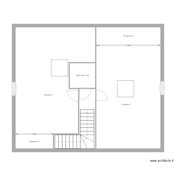 Maison niv 2 metayer. Plan de 6 pièces et 91 m2