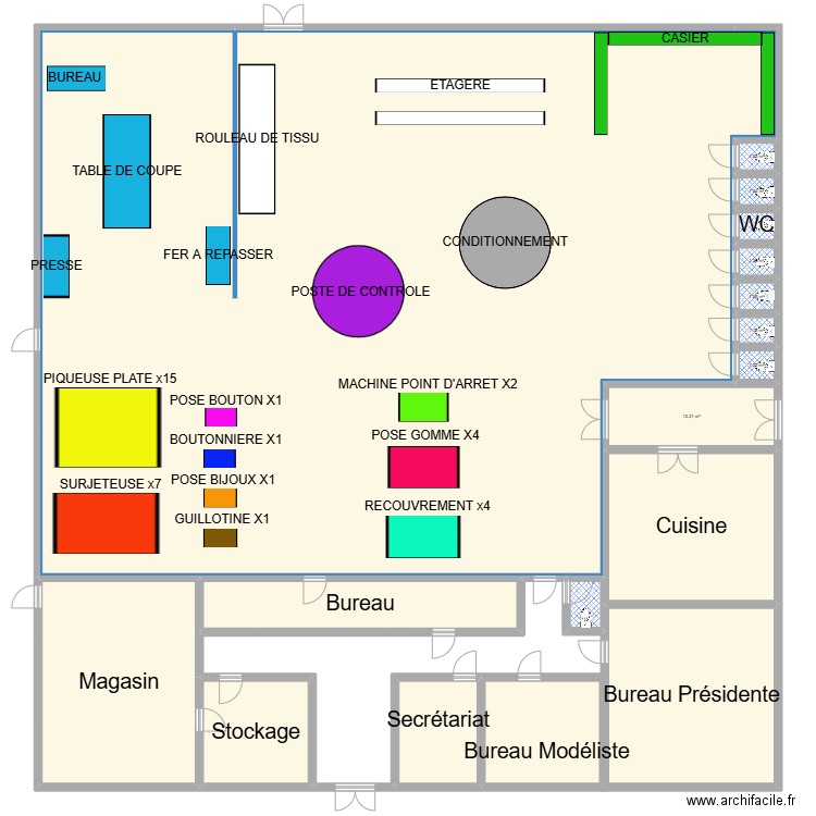 7FASHION ATELIER. Plan de 17 pièces et 622 m2