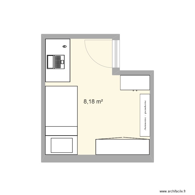 My Room. Plan de 1 pièce et 8 m2